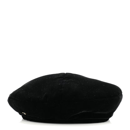 Chanel Velvet Beret Hat Black 5 of 10