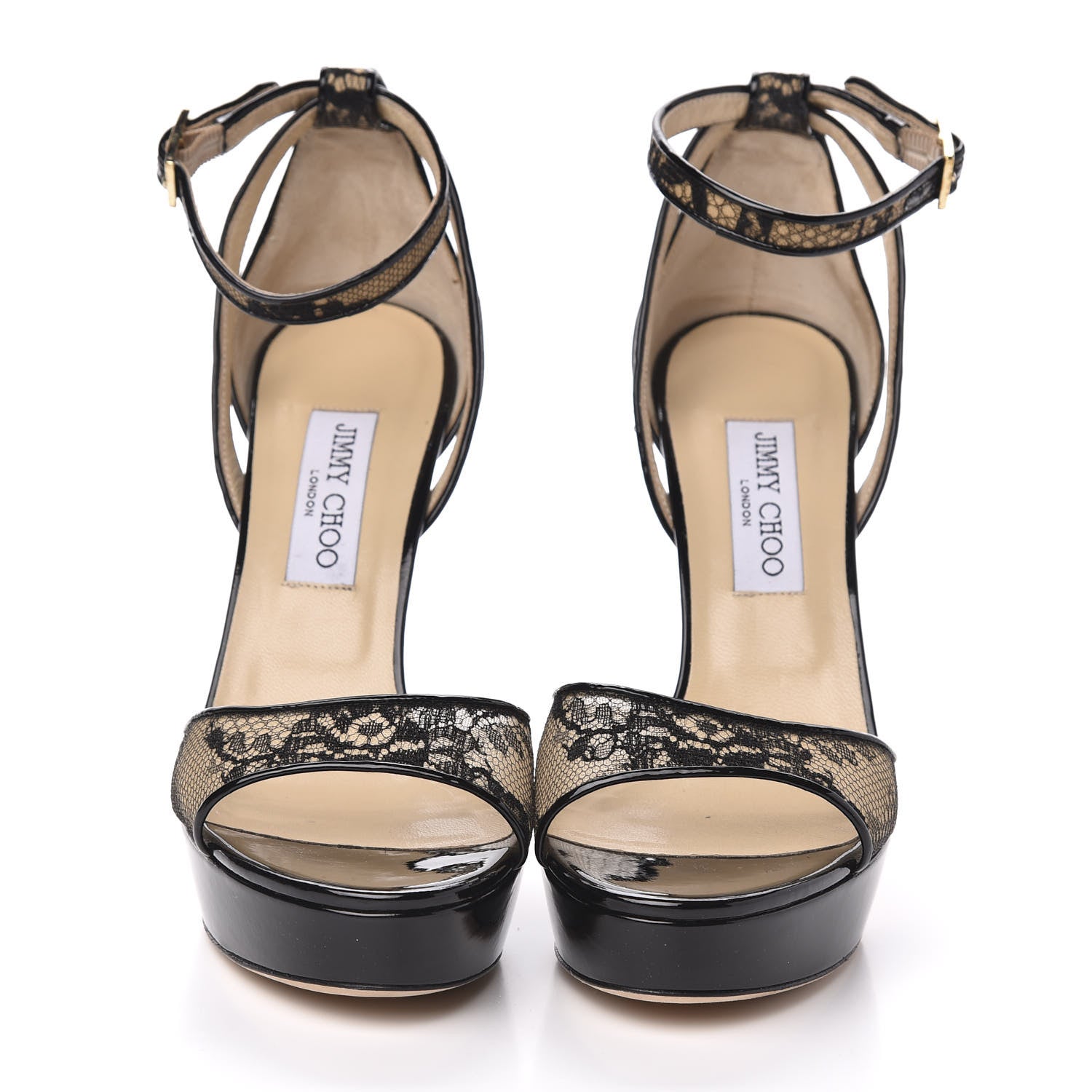 Jimmy Choo Patent Lace Kayak Platform Pumps 40 Black 2 of 9