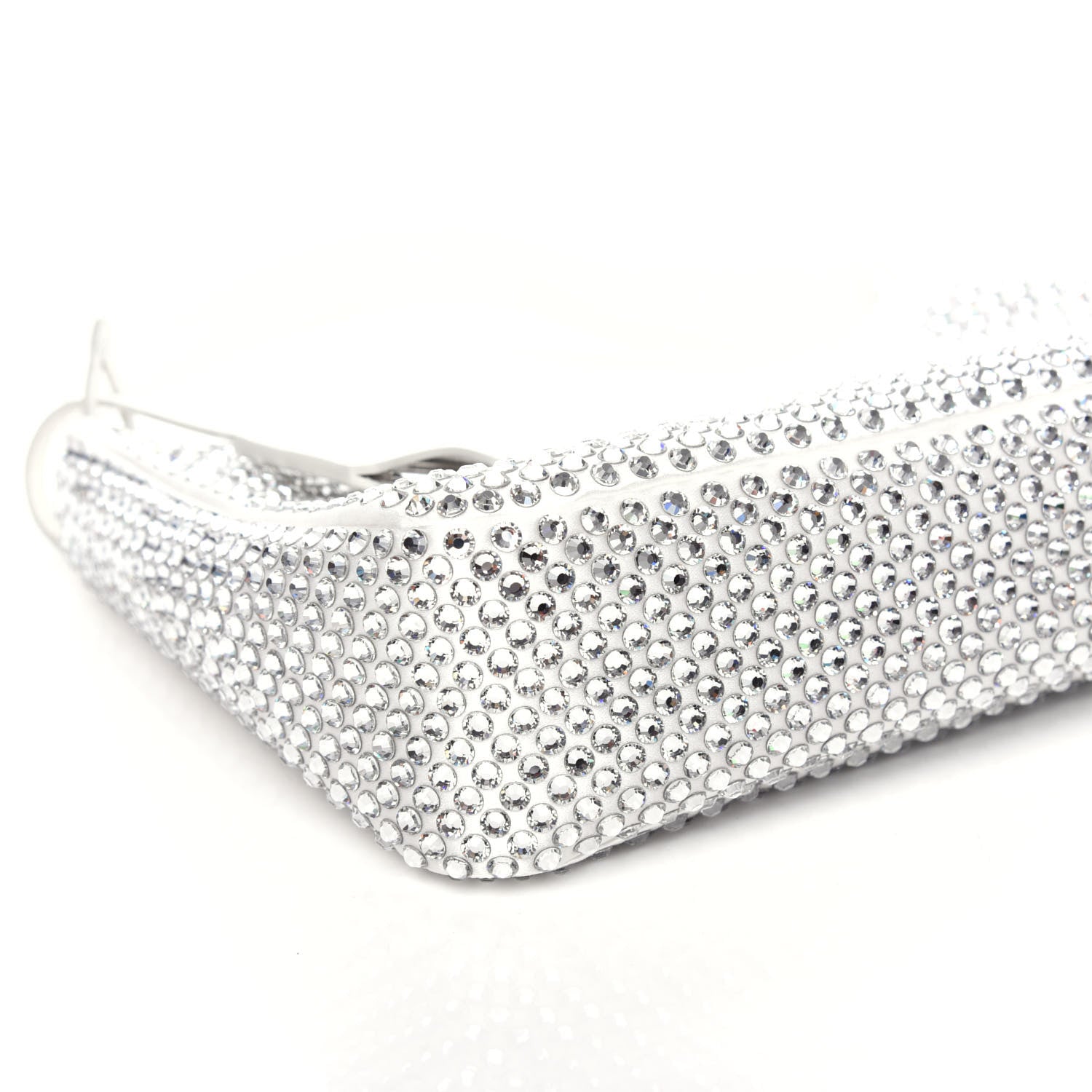 Prada Satin Crystal Mini Re-Edition 2000 Bag White 8 of 10