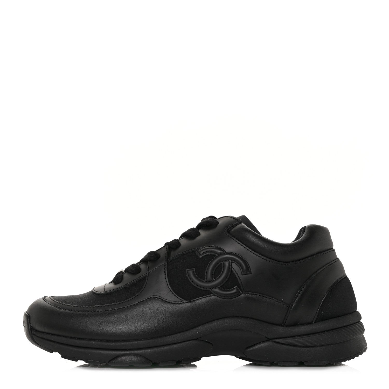 Chanel Calfskin Lambskin CC Uniform Sneakers 40 Black 1 of 7