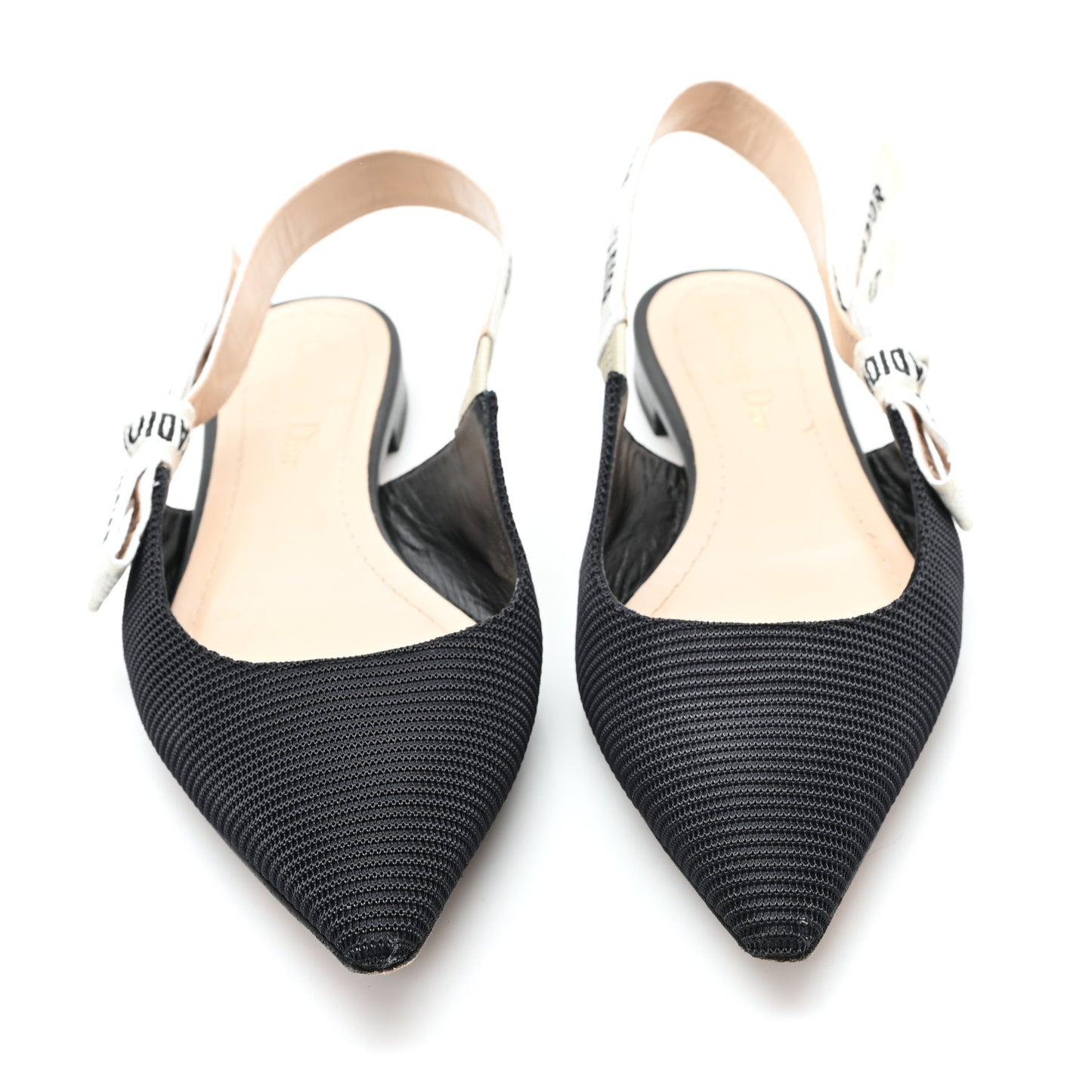 Technical Canvas Ribbon J'Adior Slingback Ballet Flats 38.5 Black