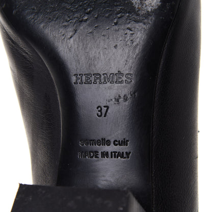 Hermes Goatskin Paradis Mules 37 Black 8 of 10