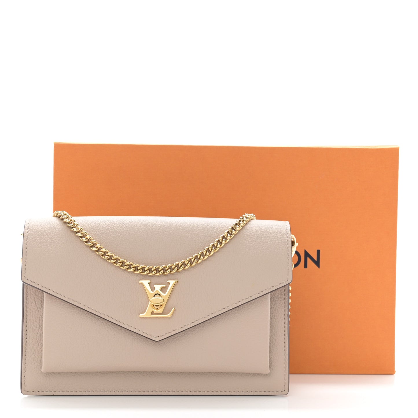 Soft Calfskin My Lockme Chain Pochette Greige