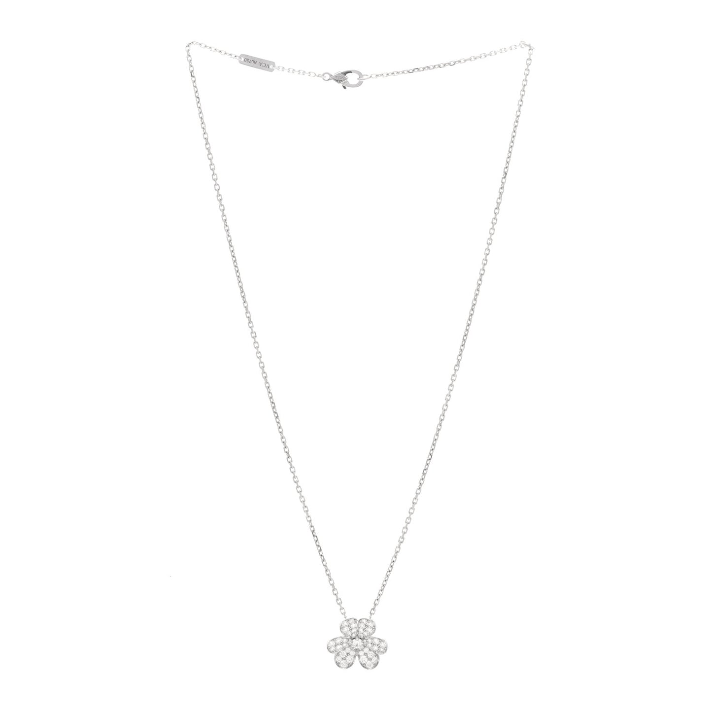 18K White Gold Diamond Small Frivole Pendant Necklace