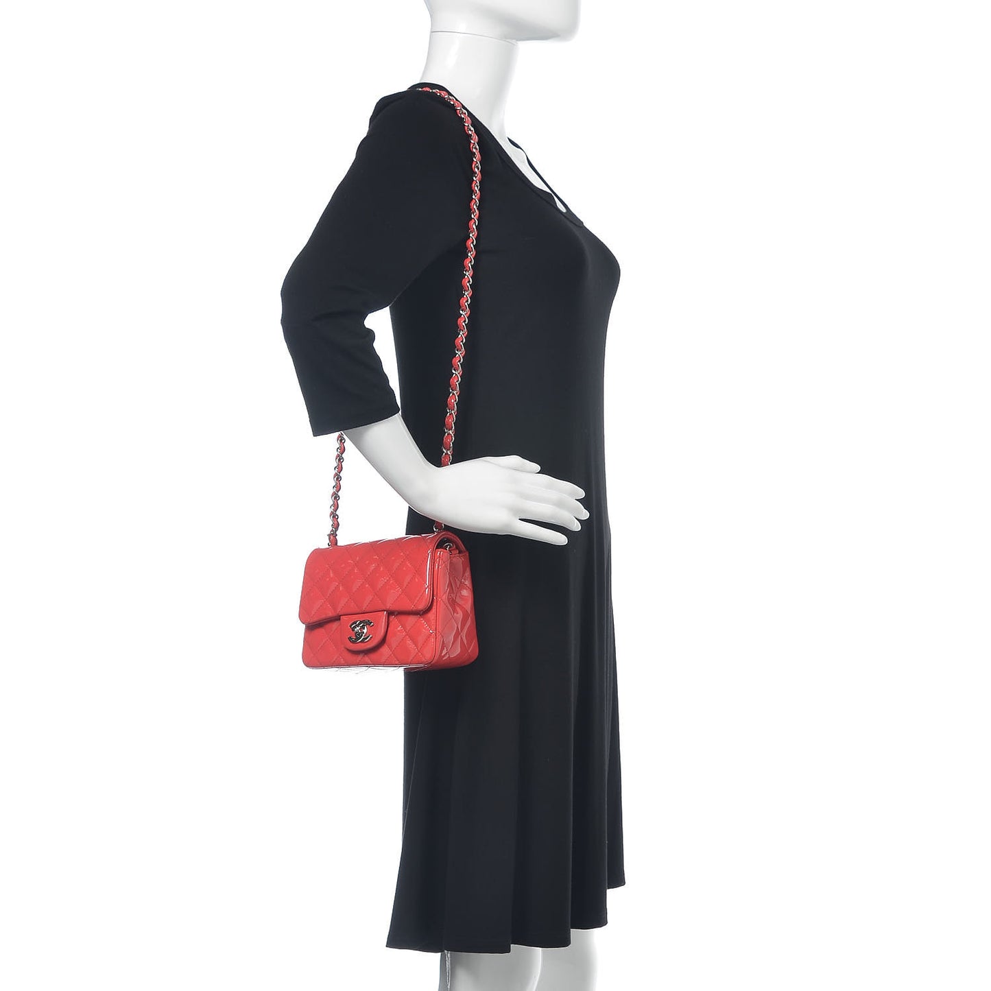Patent Quilted Mini Square Flap Pink