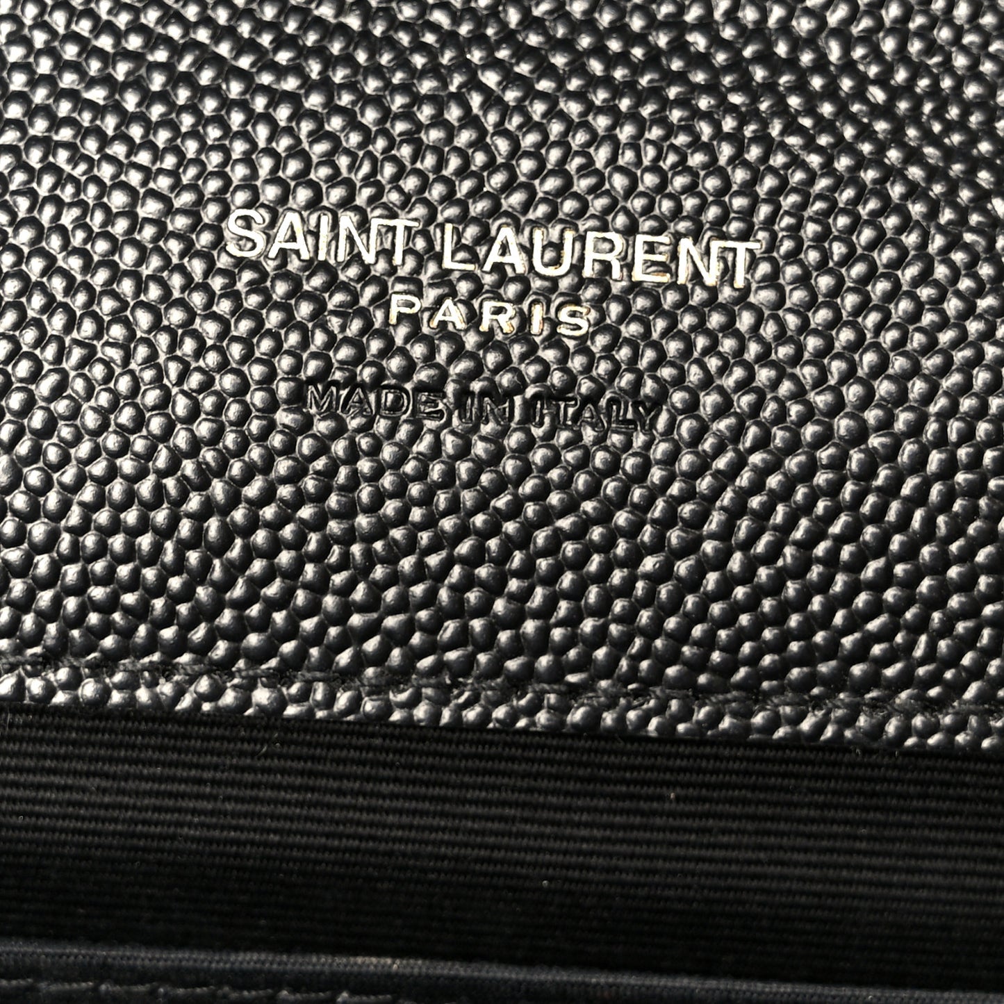 Grain De Poudre Matelasse Chevron Monogram Envelope Clutch Black