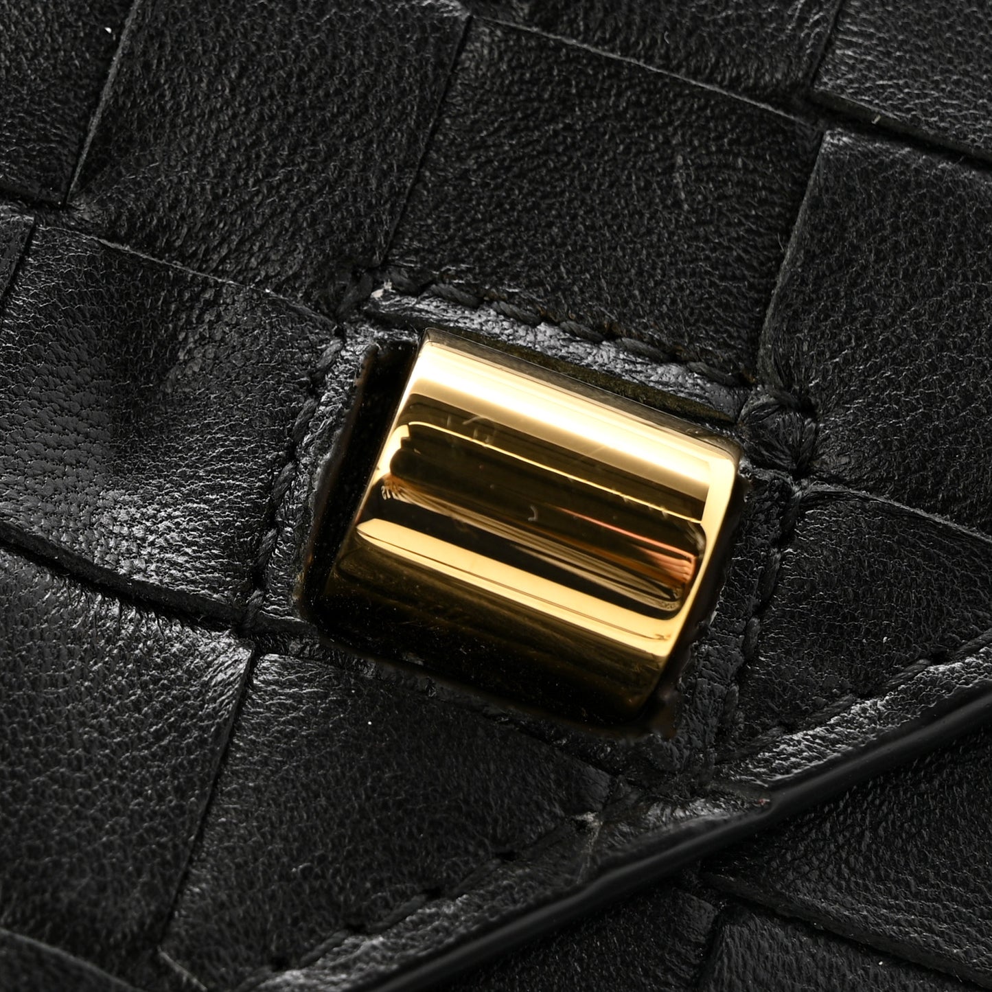 Nappa Intrecciato Long Andiamo Top Handle Clutch Black
