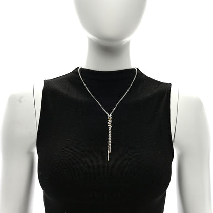David Yurman Sterling Silver 18K Yellow Gold Diamond Helena Y Necklace 3 of 4