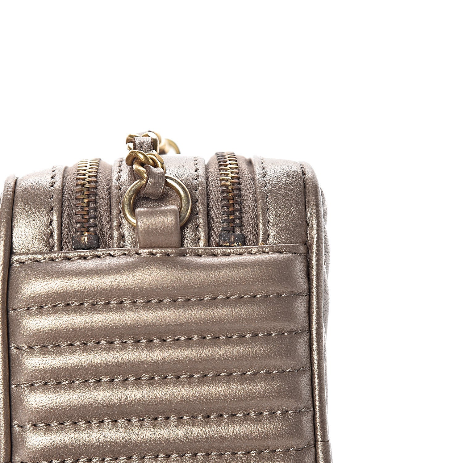 Chanel Metallic Lambskin Mini Coco Boy Camera Case Dark Gold 15 of 16