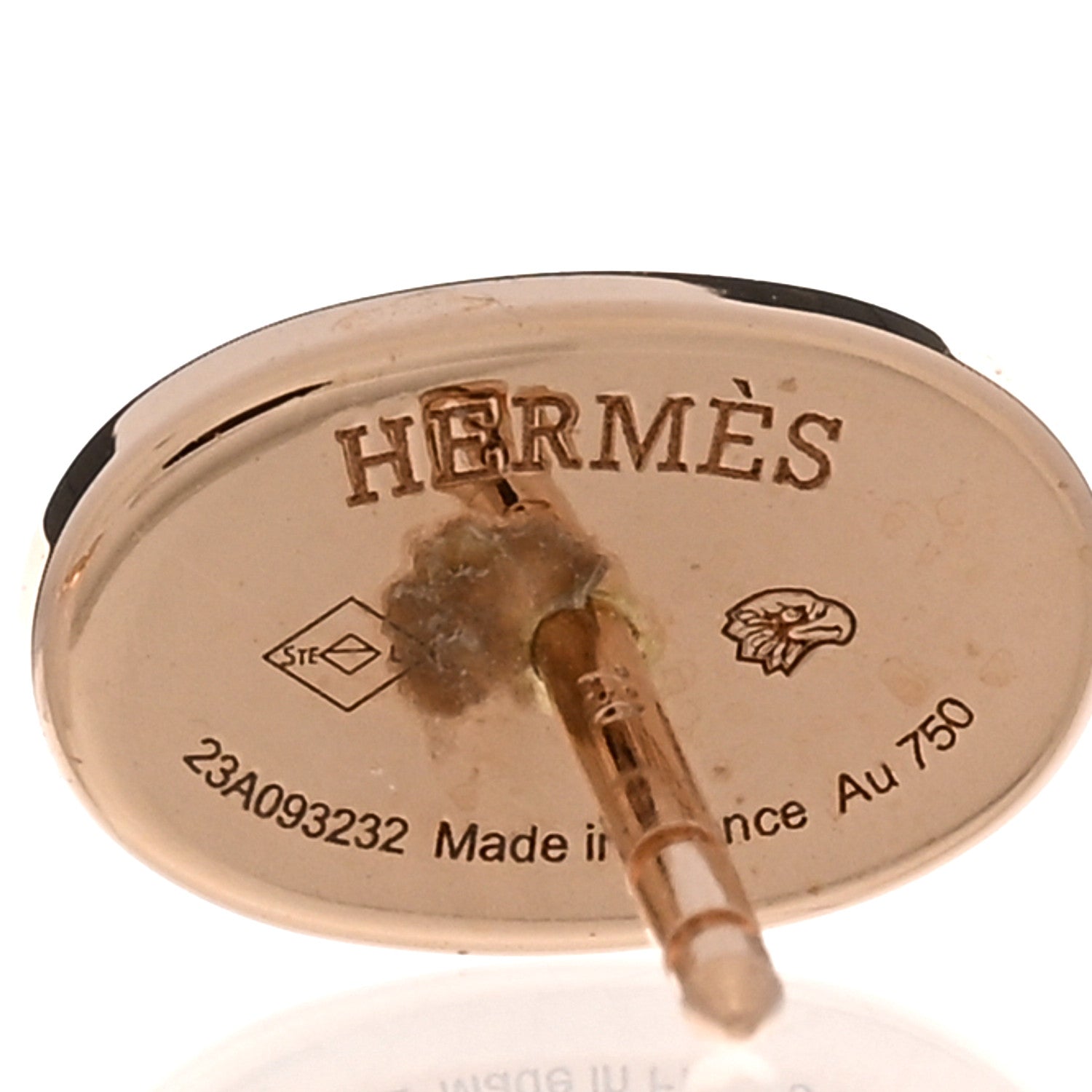 Hermes 18K Rose Gold Diamond Chaine d'Ancre Contour Stud Earrings 5 of 5
