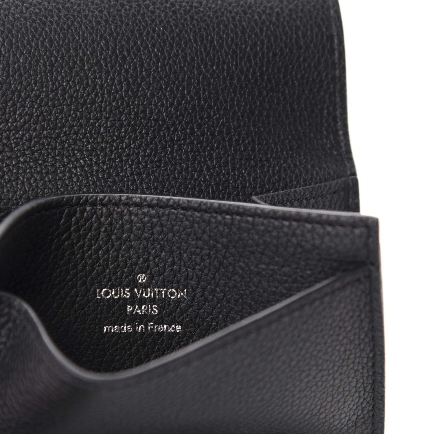 Louis Vuitton Calfskin LockMe II Compact Wallet Black 8 of 8