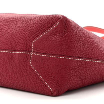 Hermes Taurillon Clemence Double Sens 36 Reversible Tote Rubis Bougainvillea 13 of 20