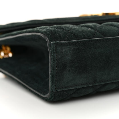 Saint Laurent Suede Mixed Matelasse Triquilt Medium Monogram Satchel Algae 9 of 13