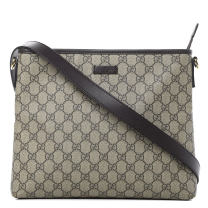 Gucci GG Plus Monogram Medium Flat Messenger Bag Dark Brown 1 of 16