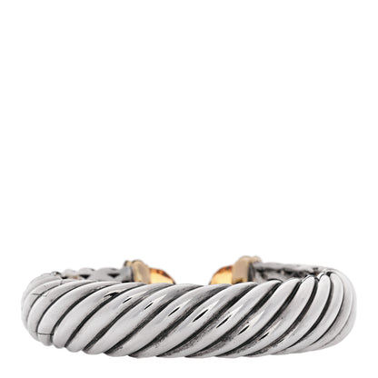David Yurman Sterling Silver 18K Yellow Gold Citrine 15.5mm Waverly Bracelet 2 of 3