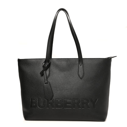 Burberry Calfskin Logo Embossed Medium Ardwell Tote Black 1 of 10