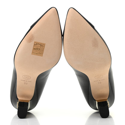 Chanel Goatskin Grosgrain Cap Toe CC Pumps 36 Black 5 of 8
