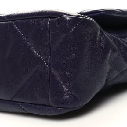 Chanel Goatskin Quilted Large Chanel 19 Flap Dark Purple 10 of 10