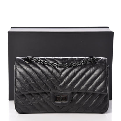 Chanel Aged Calfskin Chevron Quilted 2.55 Reissue 225 Flap So Black 12 of 12