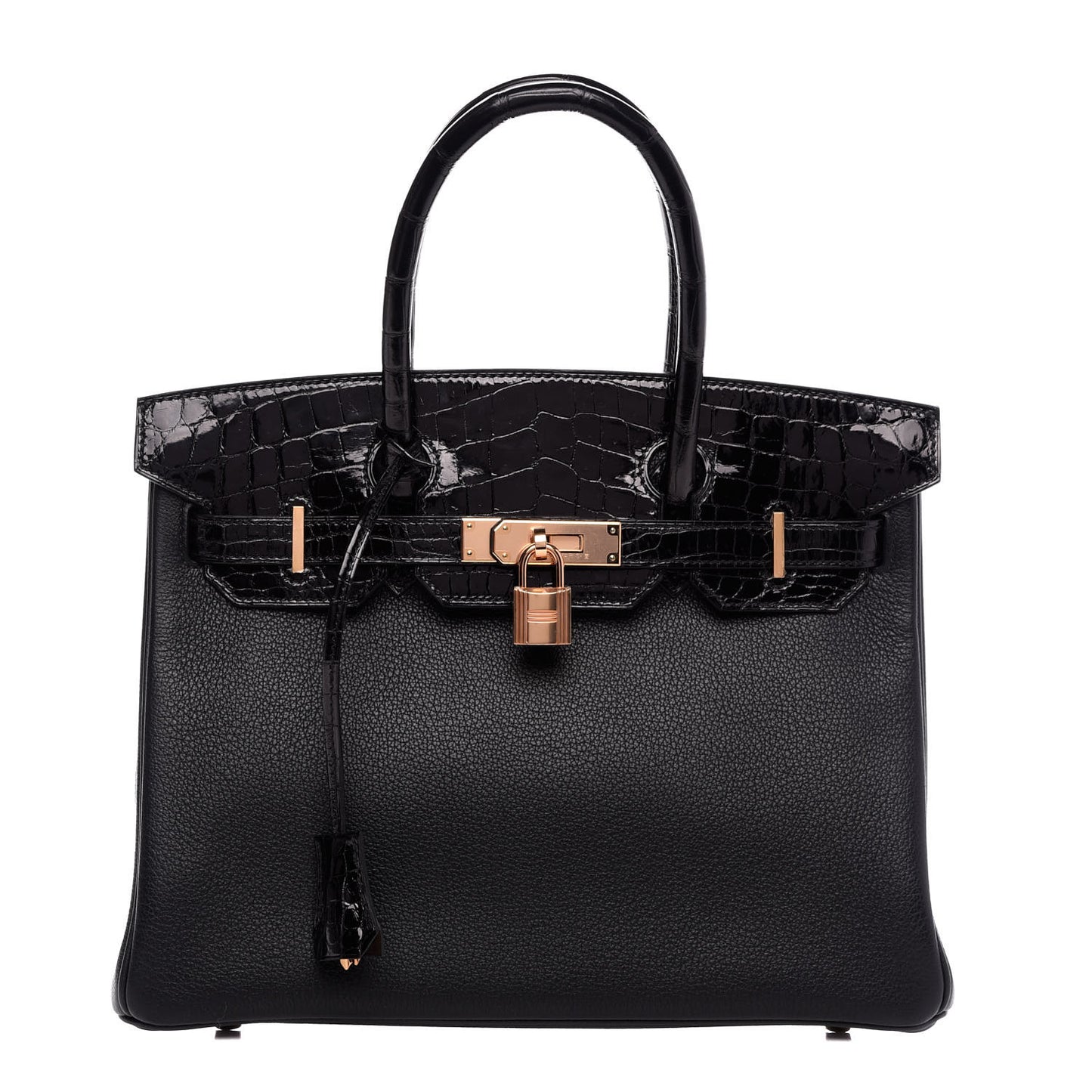 Taurillon Novillo Shiny Niloticus Crocodile Birkin Touch 30 Black