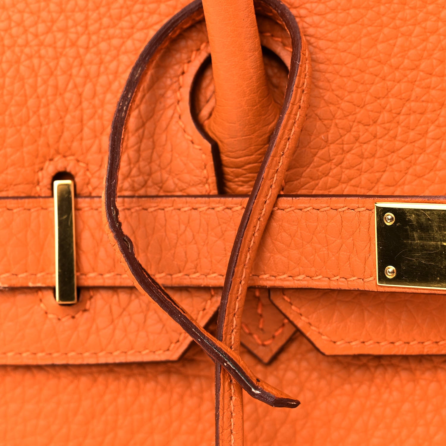 Hermes Taurillon Clemence Birkin 30 Orange 13 of 14