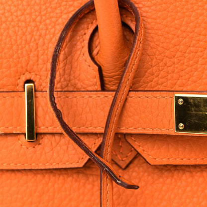Hermes Taurillon Clemence Birkin 30 Orange 13 of 14