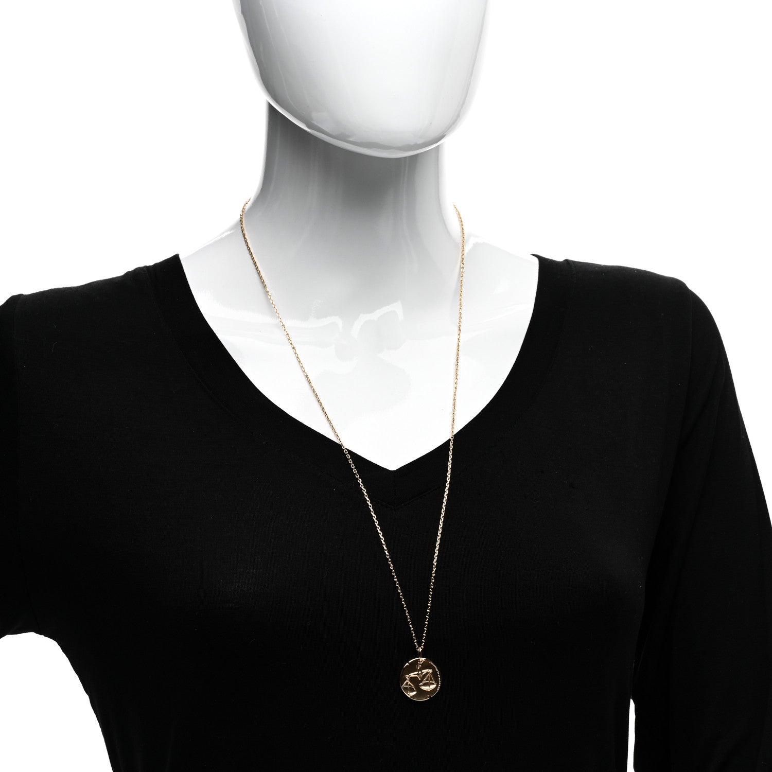Van Cleef & Arpels 18K Yellow Gold Zodiac Libra Pendant Necklace 2 of 5