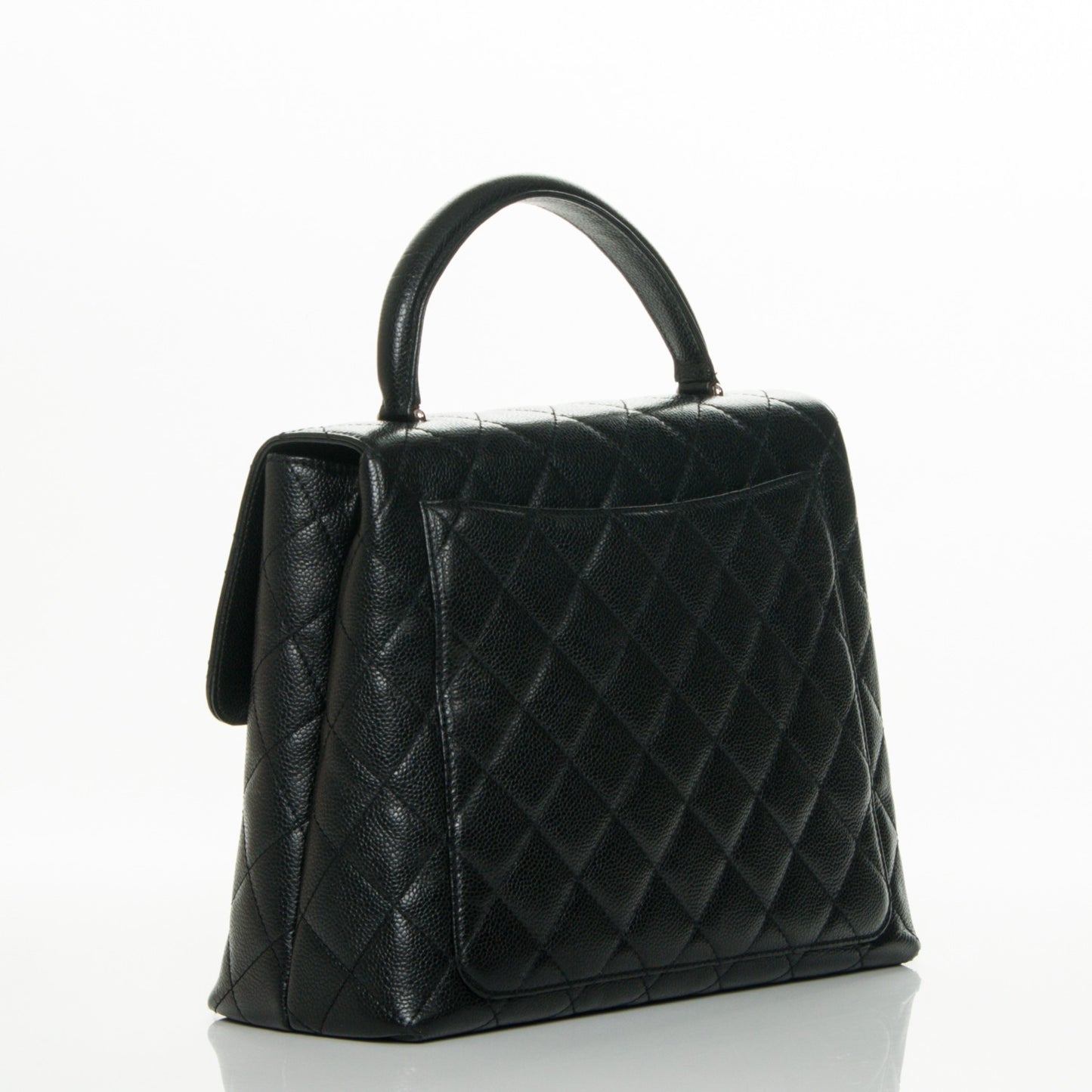 Caviar Quilted Jumbo Kelly Flap Black