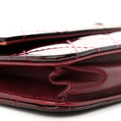 Chanel Patent Quilted Brilliant Wallet On Chain WOC Dark Burgundy 9 of 12