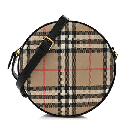 Burberry Vintage Check Calfskin Louise Bag Archive Beige Black 1 of 9