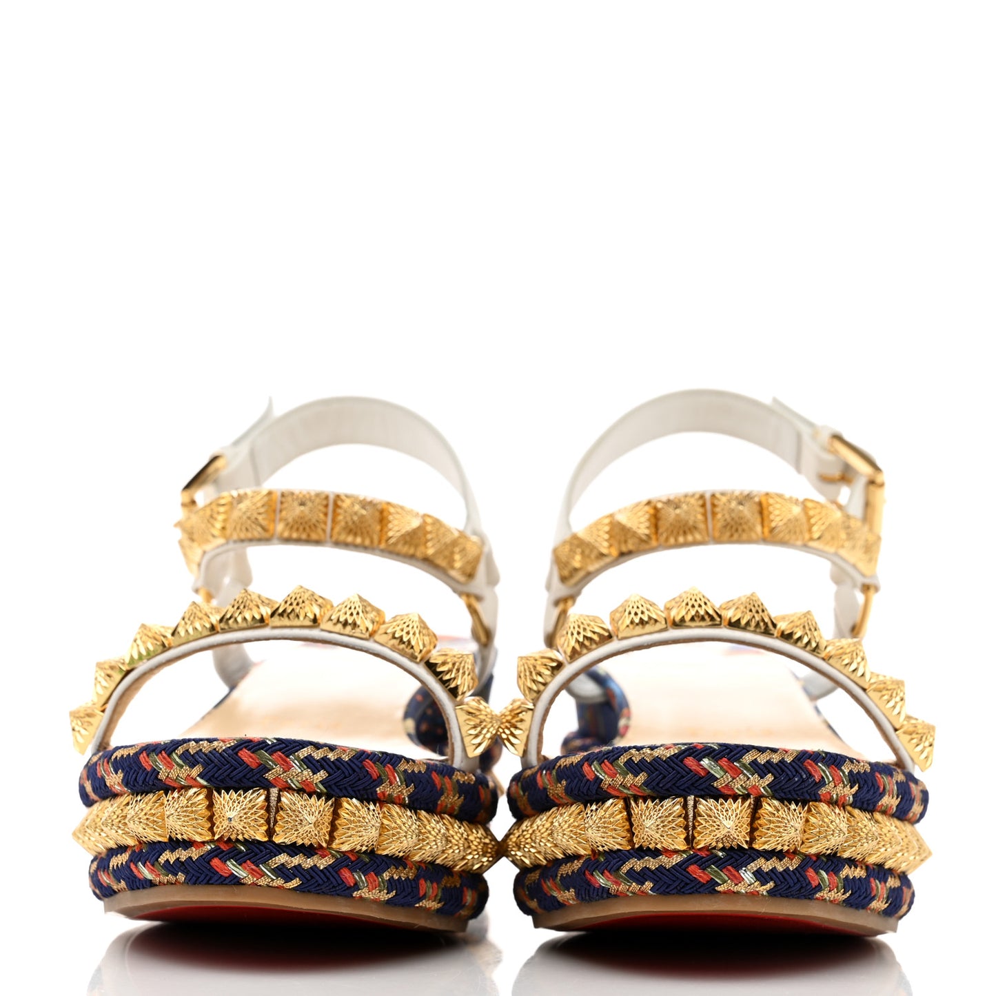 Nappa Soie Tattoo Pira Ryad 60 Platform Sandals 37 White Navy