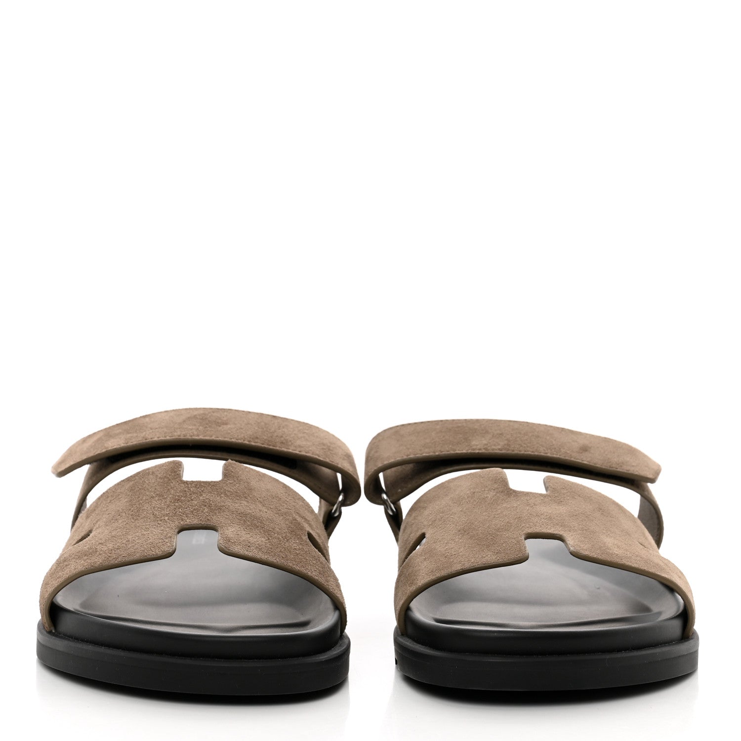 Hermes Suede Goatskin Mens Chypre Sandals 44 Etoupe 2 of 10