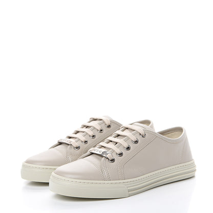 Gucci Calfskin Miro Soft Womens Lace Up Sneakers 35 Mystic White 3 of 9