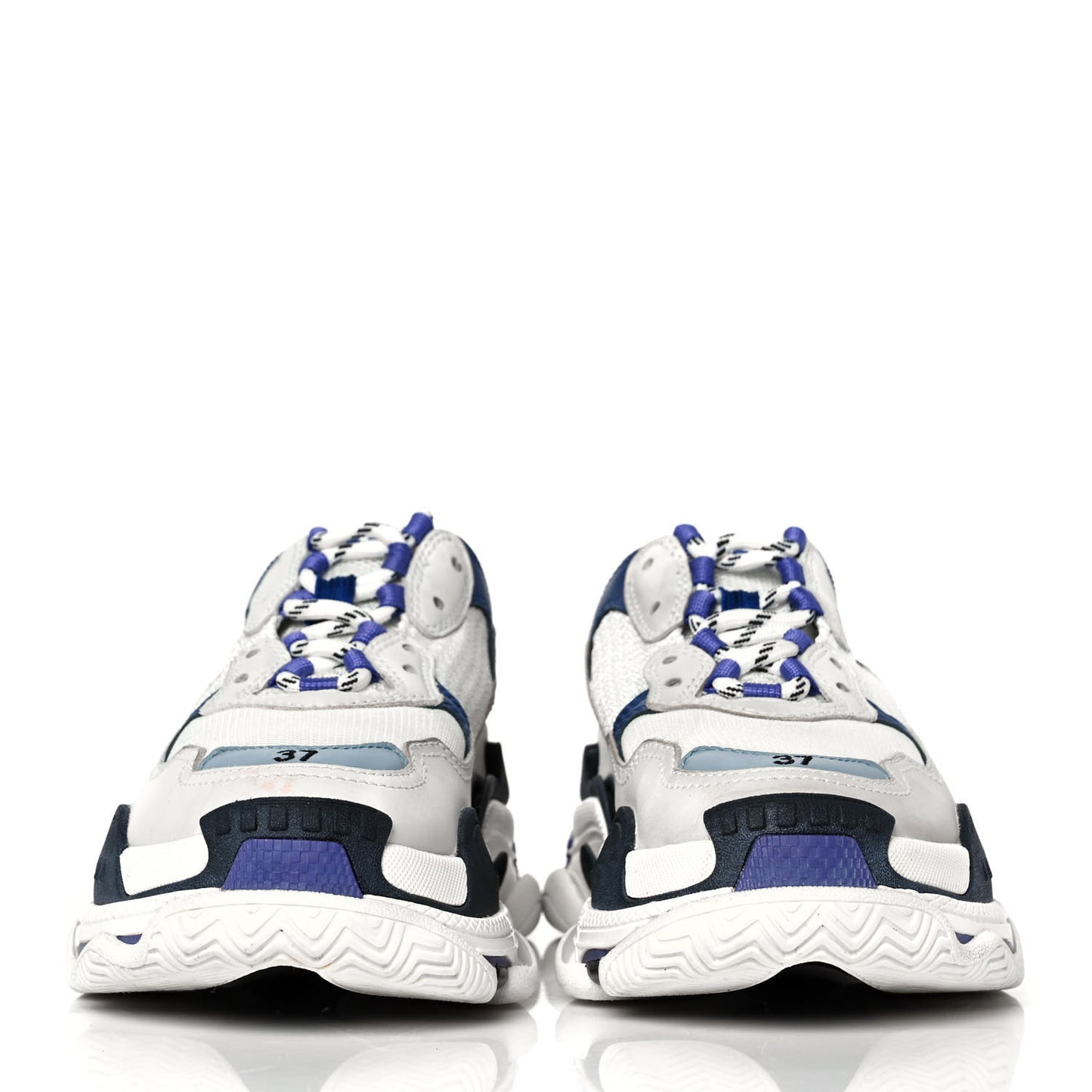 Fabric Mesh Womens Triple S Sneakers 37 White Bleu Violet