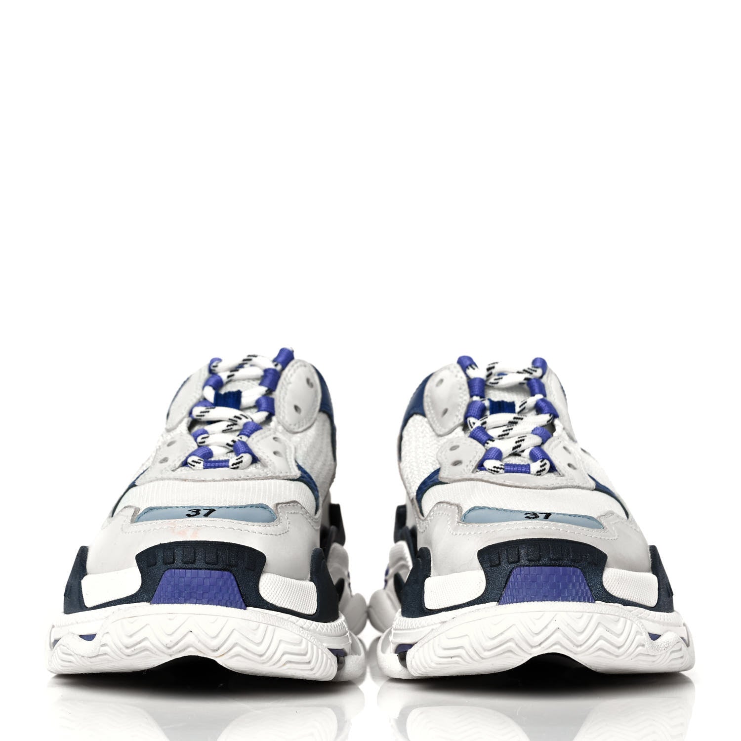Balenciaga Fabric Mesh Womens Triple S Sneakers 37 White Bleu Violet 2 of 7