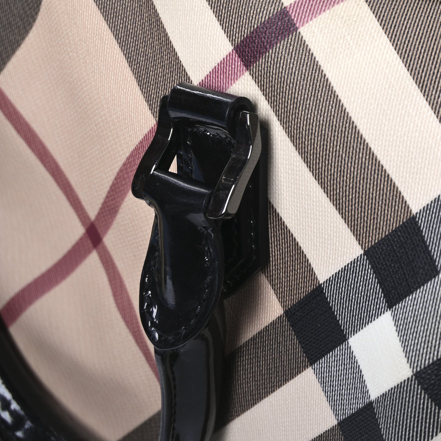 Nova Check Patent Small Chester Bowling Bag Black