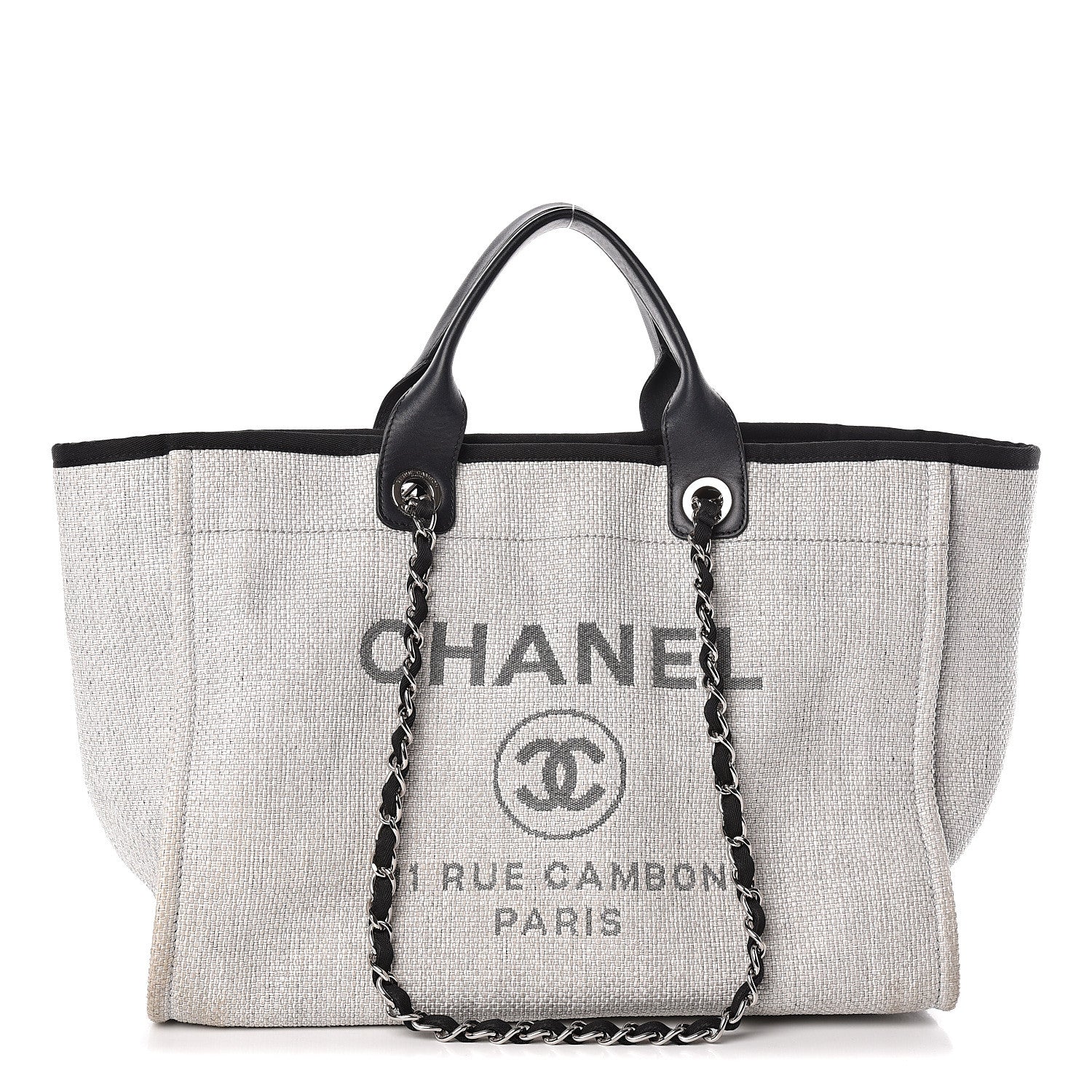 Chanel Canvas Deauville Large Tote Grey 1 of 10