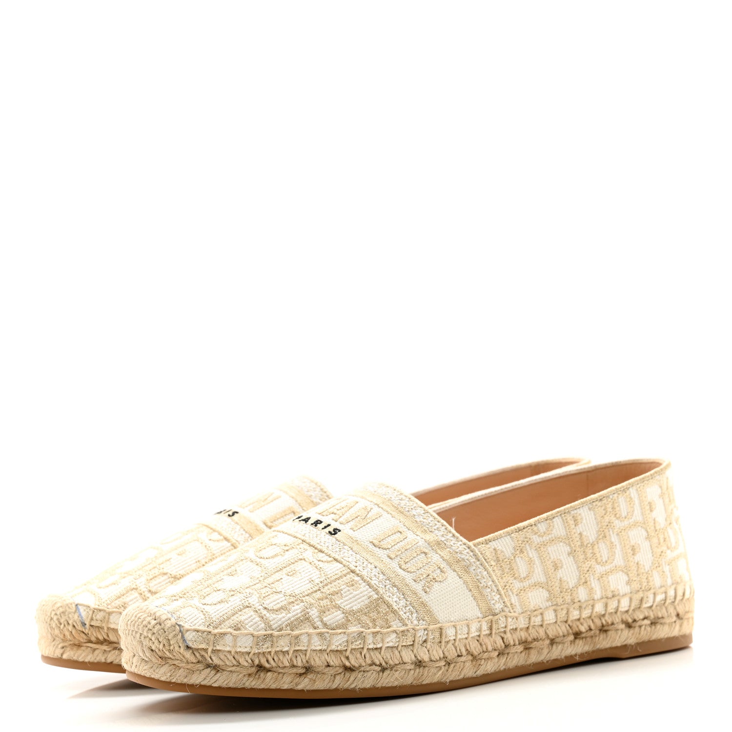 Christian Dior Oblique Embroidered Granville 15mm Espadrilles 41 Cream 3 of 9