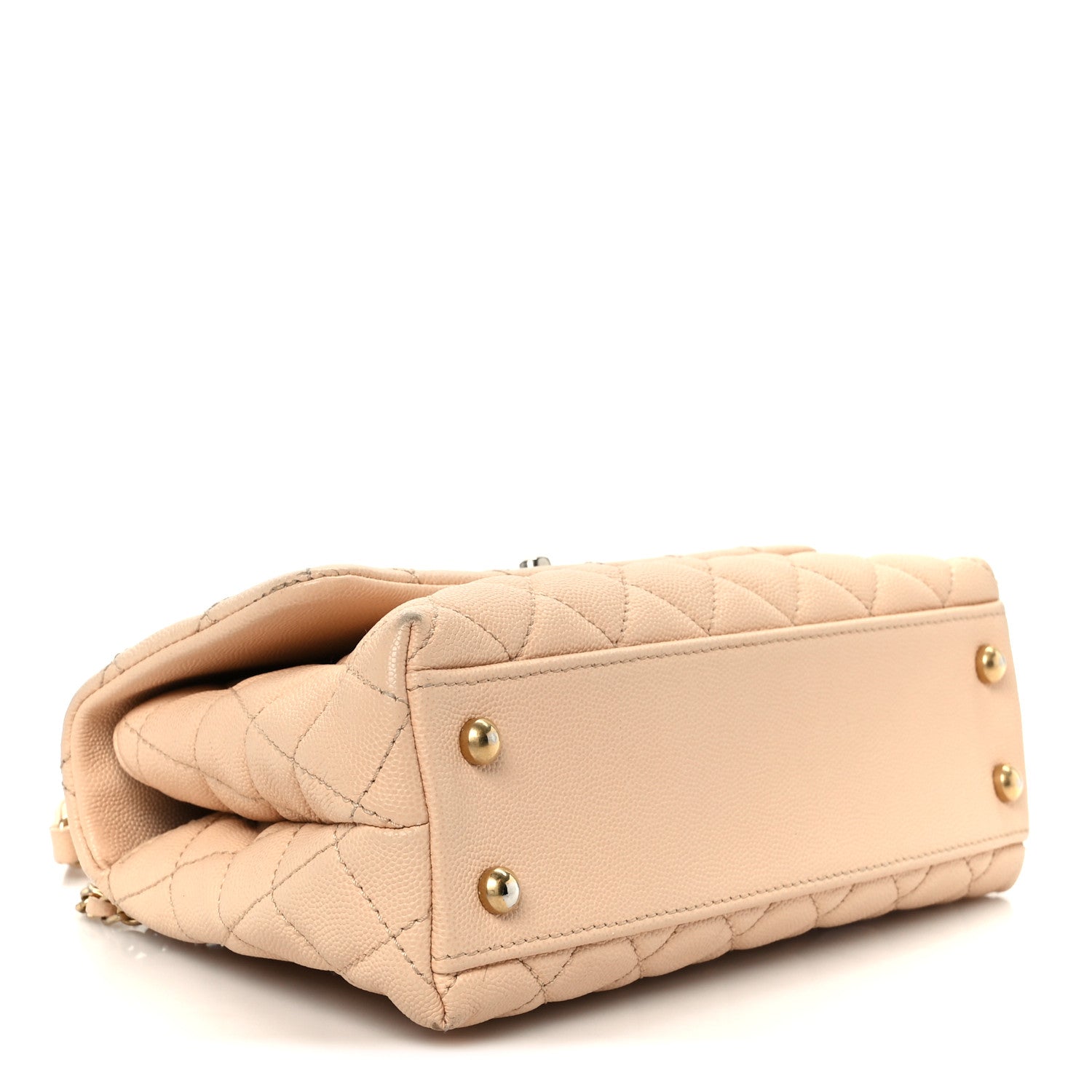 Chanel Caviar Quilted Mini Coco Handle Flap Beige 4 of 11