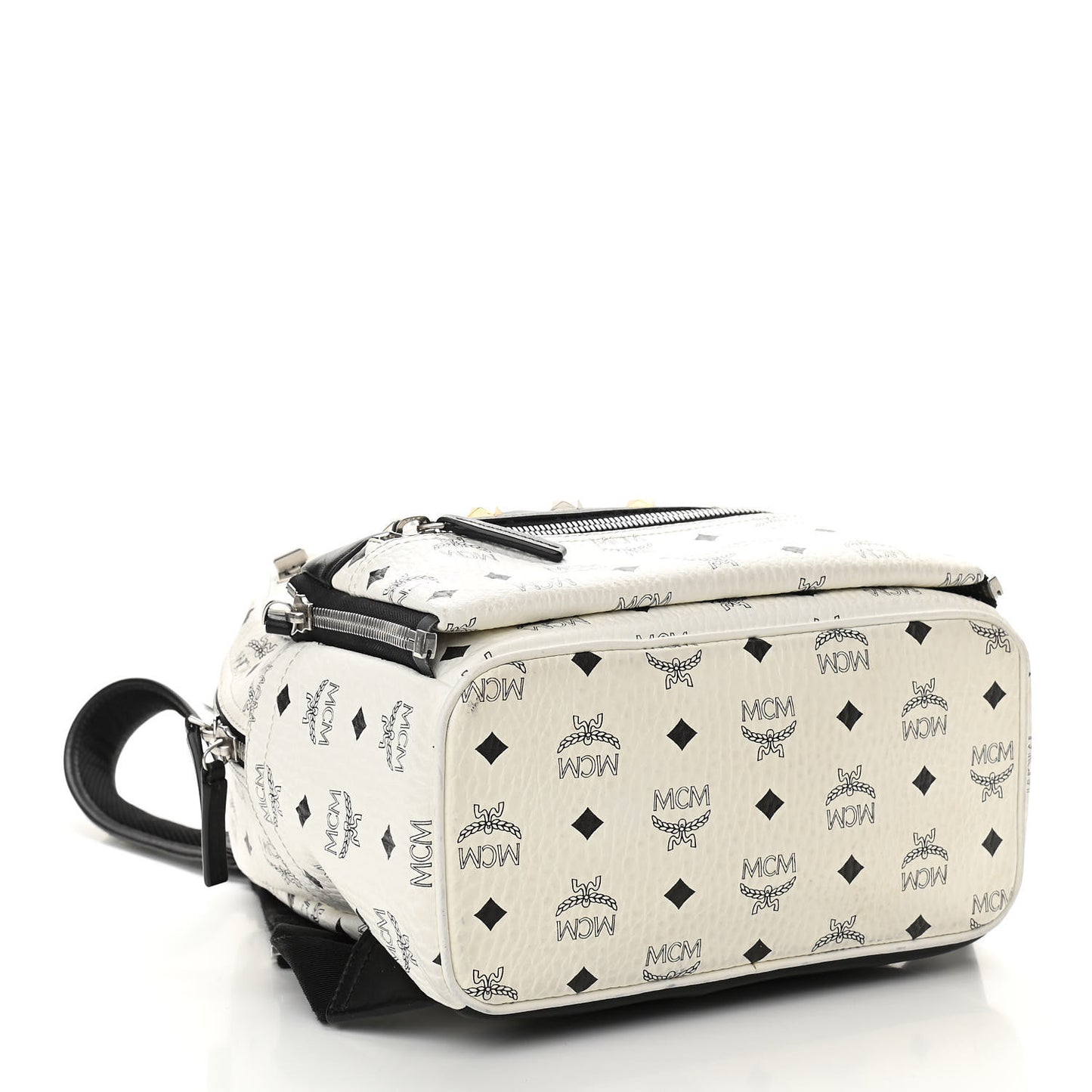 Visetos Studded Small Dual Stark Backpack White