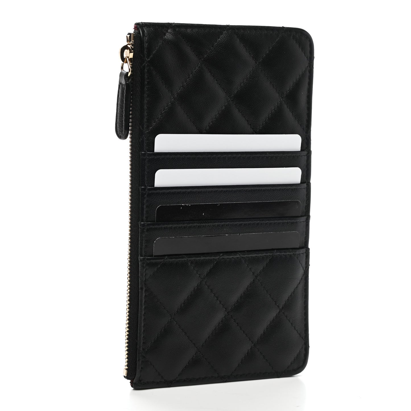 Lambskin Quilted Classic iPhone Pouch Black