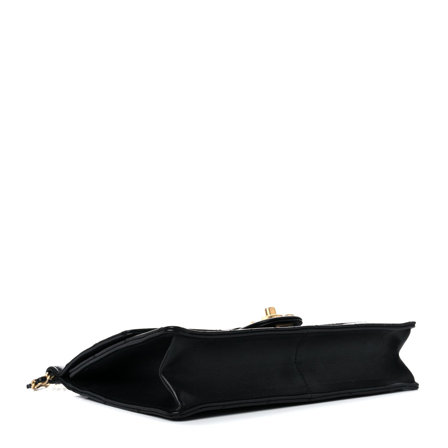 Chanel Goatskin Quilted Pearl Chain Flap Bag Black 2 of 14