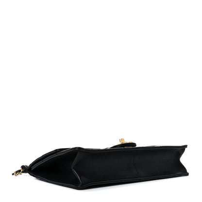 Chanel Goatskin Quilted Pearl Chain Flap Bag Black 2 of 14