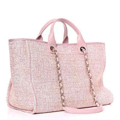 Chanel Lurex Boucle Deauville Medium Tote Pink 3 of 10