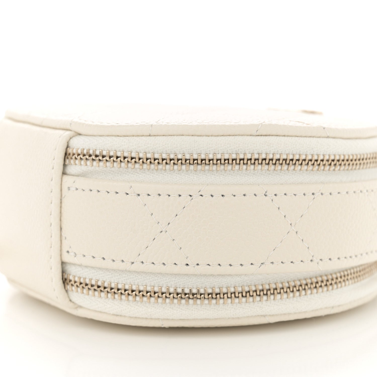 Chanel Caviar Quilted Round Handle With Care Vanity With Chain White 11 of 12