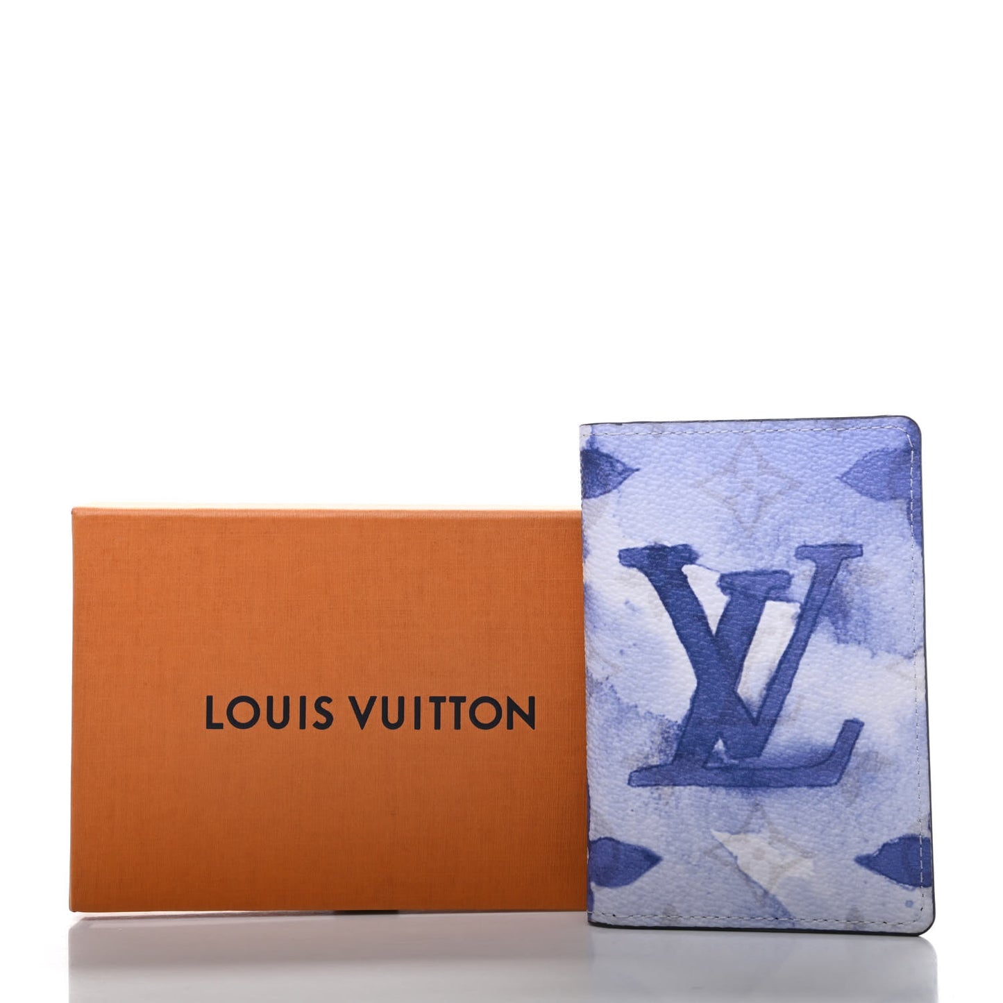 Monogram Watercolor Pocket Organizer Blue