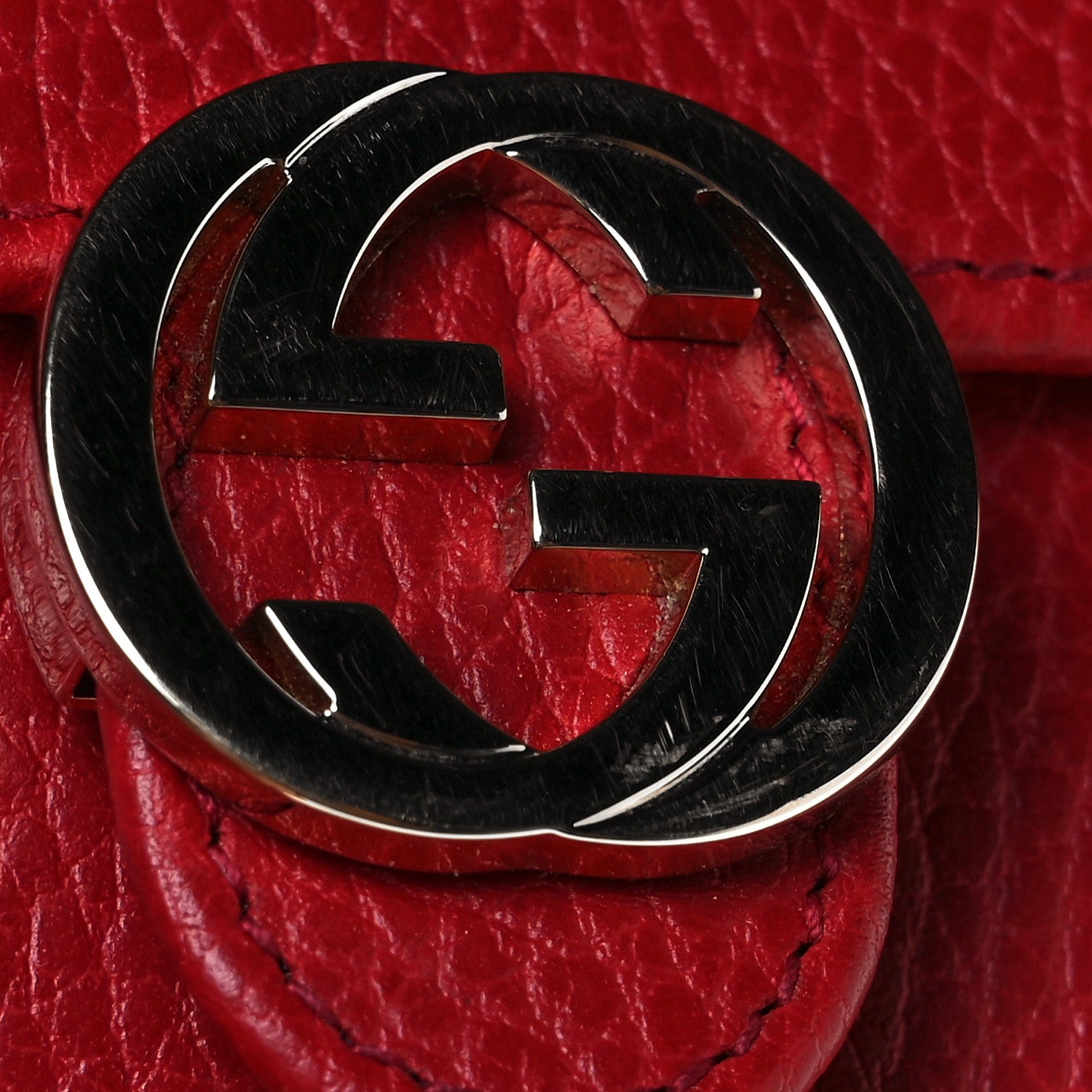 Gucci Dollar Calfskin Interlocking G French Wallet Rosso 10 of 11