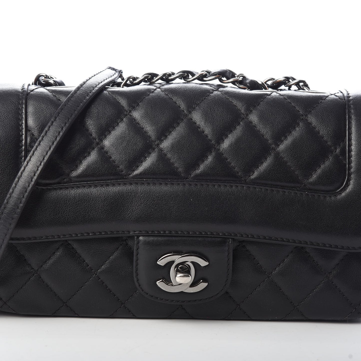 Calfskin Quilted Small Coco Corset Flap Black