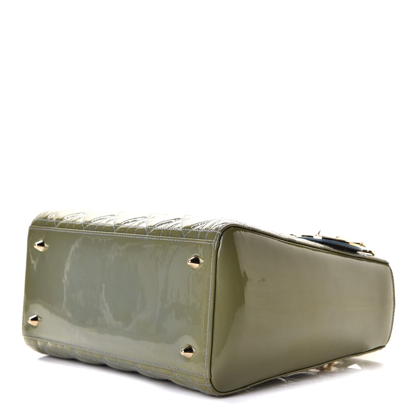 Patent Cannage Medium Lady Dior Light Blue