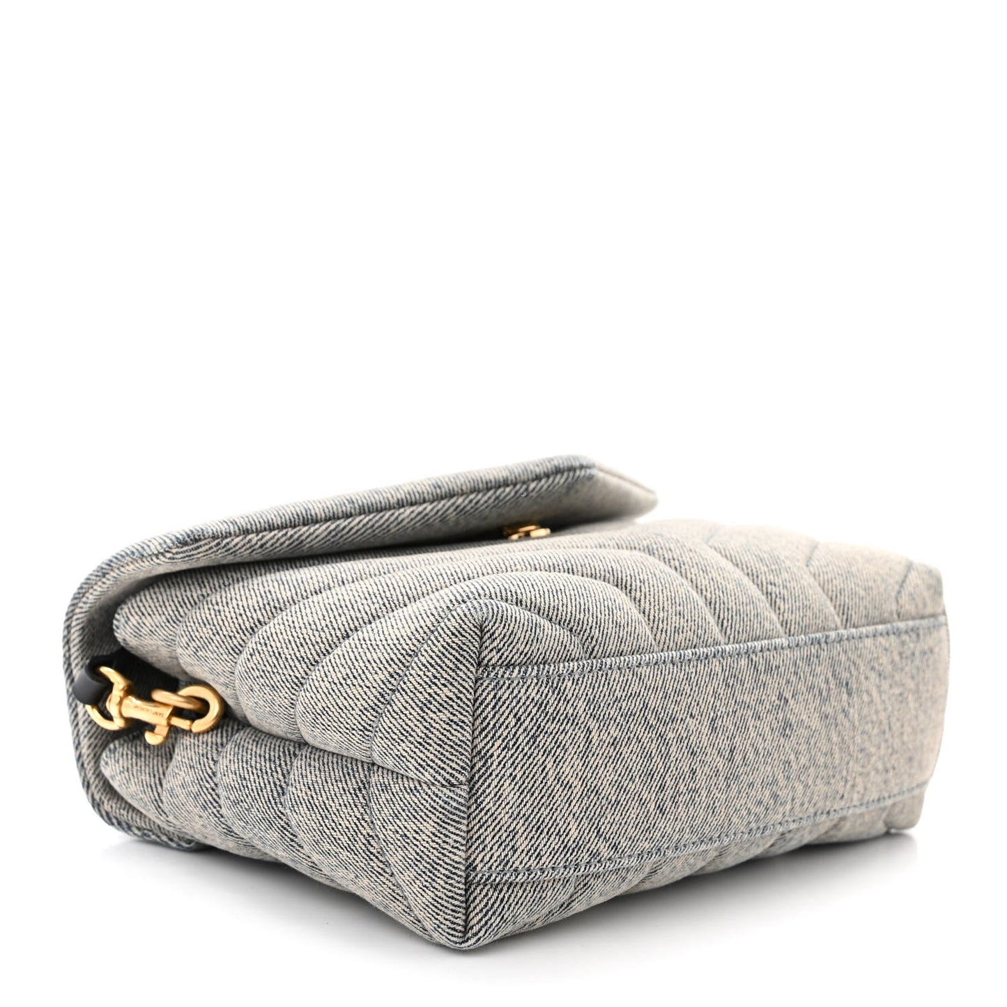 Denim Y Quilted Monogram Toy Loulou Crossbody Bag Grey